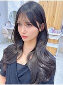 レイヤーカット　2way前髪　韓国ヘア