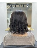 コテ巻き風ミディアムボブパーマ♪