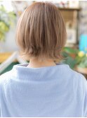 ★くすみベージュアッシュくびれボブウルフカット10代20代★1