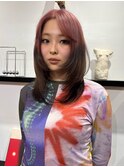 ピンクとブラウンのデザインカラー