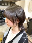 ミディアムヘア 暗めカラー グランマッシュ デザインカラー 登戸