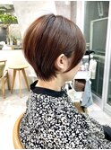 透明感カラー ボブ 前髪 ショート カラー ブリーチ&ダブルカラー