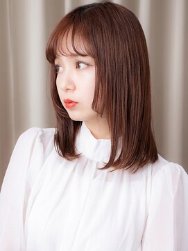 カバーヘア ブリス 戸田公園西口店(COVER HAIR bliss) ピンクベージュ姫カット小顔ハッシュカットボブディ20代30代X