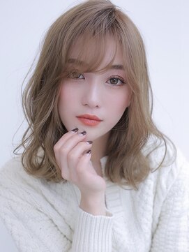 アグヘアービーチ 西宮北口店(Agu hair beach) 《Agu hair》ふんわりウザバング×ベージュカラー