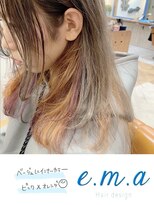 エマヘアデザイン(e.m.a Hair design) インナーオレンジピンク