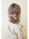 ボブお呼ばれハーフアップ　ヘアセット