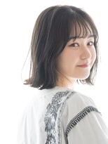 ヘアーサロン ラフリジー(Loufreasy)&nbsp;シースルーバングで透け感♪暗髪アッシュベージュ＆外ハネボブ