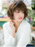 大人かわいいくせ毛風MIXショートボブパーマh2川口20代30代40代!