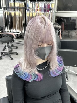 シェイロ(Cielro) ☆前髪アンブレラカラーこなれミディイメチェン/ハイトーン×裾