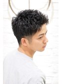 【聖路加築地店】くせ毛風アップバング/パーマ/刈り上げ