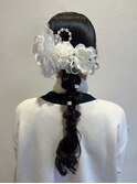 お呼ばれパーティーヘアアレンジ 結婚式/華やか編みおろし#2
