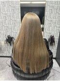 大人かわいい小顔ハイライトカラー森ガール風ロング