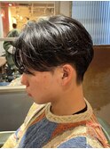 外国人風かきあげセンターパート