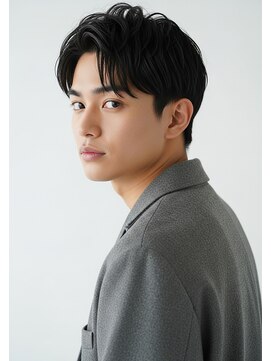 シスタ(SISTA) ブルーブラック/刈り上げセンターパート/黒髪/ツーブロック/