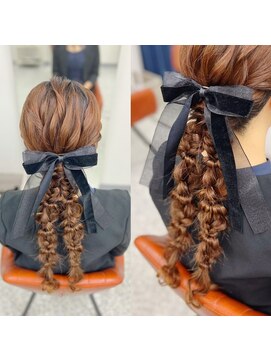 ツイン編みおろし