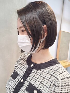 エリマバイフィフス 調布(elima by fifth) 調布白髪染めハンサムショートウルフアッシュグレージュカラー