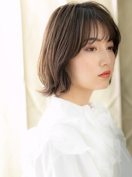 モッズヘア 越谷(mod's hair) ダークアッシュくびれミディアムボブウルフカットY越谷30代40代