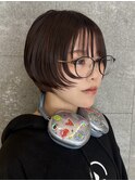 海外風レイヤーショートミニボブヘアハッシュカット