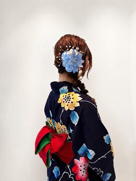 ウィールール 札幌店(WE RULE) 浴衣ヘアアレンジ 編みおろしで夏を楽しむスタイル