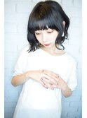 【morio鶴瀬】大人かわいい黒髪パーマ切りっぱなしボブ