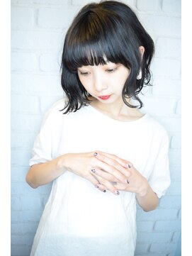 モリオ フロム ロンドン 鶴瀬店 【morio鶴瀬】大人かわいい黒髪パーマ切りっぱなしボブ