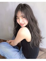 アンジェリカラボ 梅田店(ANGELICA LABO)&nbsp;グレージュカラーシースルーバングロング