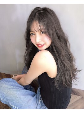 アンジェリカラボ 梅田店(ANGELICA LABO) グレージュカラーシースルーバングロング