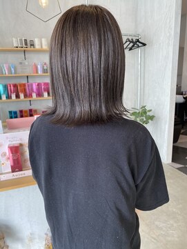 シェル 津山の手店(shel) 20代30代40代小顔切りっぱなし大人可愛いラベンダーグレージュ