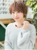 大人かわいい透け感ハイライト小顔ショートc5戸頭20代30代40代