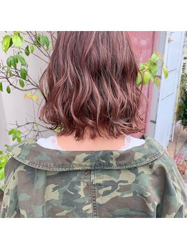 ボアップ 京橋店(boappu) #ピンクカラー#ハイトーン#ケアブリーチ#巻き髪