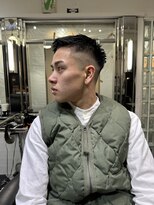 メリケンバーバーショップ フクオカ(MERICAN BARBERSHOP FUK)&nbsp;ハイライトマッシュパーマウルフアッシュブラック