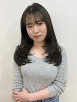 ユーフォリア 渋谷グランデ(Euphoria SHIBUYA GRANDE)&nbsp;レイヤー　オリーブグレージュ　シースルーバング