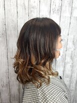 ビューティドレッセヤマノ 池袋パルコ(Beauty Dresse YAMANO)&nbsp;【グラデーションカラー】【コテ巻き】【ミディアム】