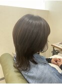 カーキグレージュ◎ 春らしいくびれミディアム　くせ毛ok◎
