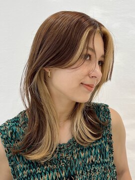 ラボヌールヘアーノーブル 新越谷店(La Bonheur hair noble) 切りっぱなしボブエアリーロング美髪ピンクブラウン
