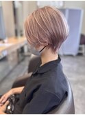 ショート×ピンクベージュ ショート/ショートボブ/ボブ