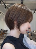 武蔵小杉小顔大人ショートボブベージュカラー丸みショートボブ
