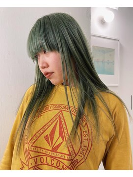 レコ 渋谷(LECO) ブリーチ1回！モスグリーンカラー