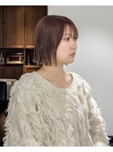 切りっぱなしボブ / ココアベージュ