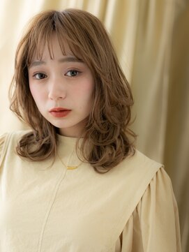 カバーヘア ブリス 北浦和(COVER HAIR bliss) オン眉/ミルクティーベージュ/ゆるふわミディアム/ブリーチe