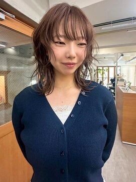 リアン(Lien) ブリーチなしダブルカラー/ブラウンベージュ/ウルフカット