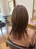 ウェーブ(wave)&nbsp;レイヤースタイル×オレンジブラウン