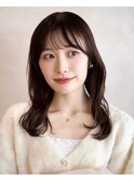 前髪 モカブラウン くびれミディアム ミルクブラウン