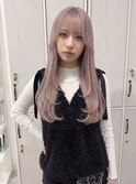 LUISスモーキーピンクベージュ前髪ロング30代