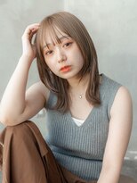 大人かわいい小顔レイヤーウルフカットひし形暖色ブラウン