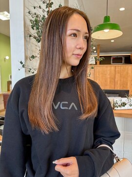 アンドファイン ヘアビューティー(＆Fine hair beauty) ハイライトを活かした秋のマロンベージュ