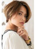 アシンメトリーハイライトひし形ショートボブZ越谷20代30代40代