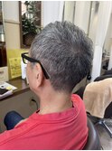《見附　今町》メンズ　グレイヘア　刈り上げ