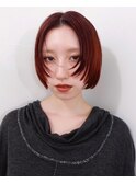 オレンジブラウンハンサムボブカット