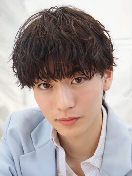 オーシャントーキョー 仙台(OCEAN TOKYO) 波巻きスパイラルシャドウパーマ黒髪ツーブロックマッシュ